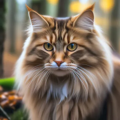 Красивая коричневая кошка с …» — создано в Шедевруме