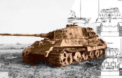 Тяжелый танк «Королевский тигр» из 1-й роты 509-го тяжелого танкового  батальона, подбитый в январских боях у Будапешта — военное фото