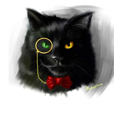 Иллюстрация кот-бегемот в стиле 2d | Illustrators.ru