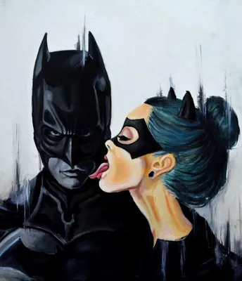 Картина по номерам \"Бэтмен и женщина кошка\"
