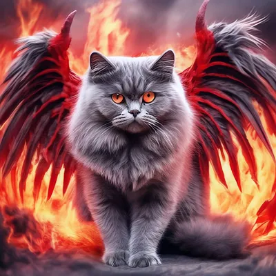 Кот Демон Люцифер, демон, млекопитающее, кошка, как млекопитающее png |  PNGWing