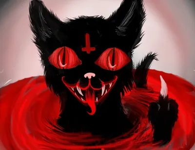 Кошка демон арт - 33 фото