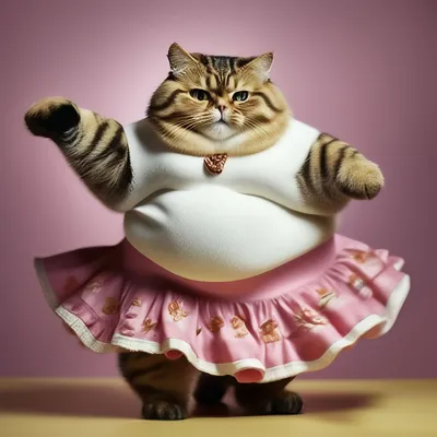 Кот экзот жирный смешной пляшет в …» — создано в Шедевруме