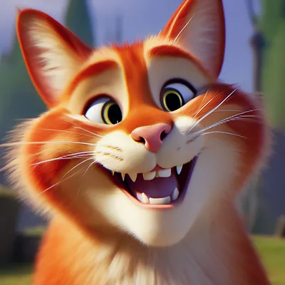 Рыжий кот из мультфильма Шрек …» — создано в Шедевруме