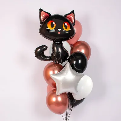 №12.43 Фигура из шаров маленький кот с шарами