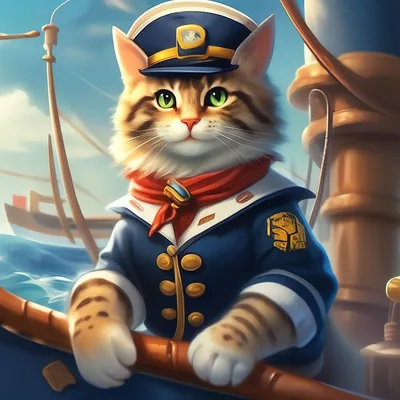 Кот моряк капитан корабля» — создано в Шедевруме