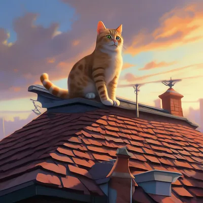 Кот на крыше» — создано в Шедевруме