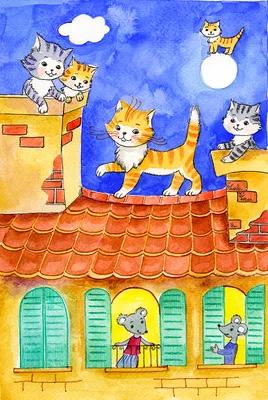 Онлайн пазл «Кот на крыше»