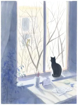 Просто кот в/на окне | Пикабу