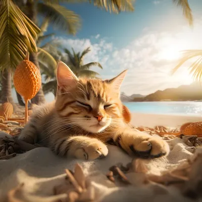 Кот на пляже стоковое фото. изображение насчитывающей кот - 38047744