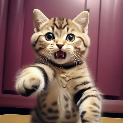 Смешной кот показывает средний палец…» — создано в Шедевруме