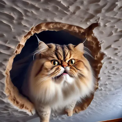 Кошка сильно разозлила хозяйку, забравшись на натяжной потолок (ФОТО,  ВИДЕО): читать на Golos.ua