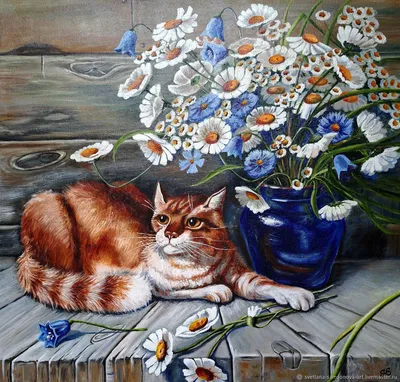 Кот с букетом цветов - 53 фото - картинки: смотреть онлайн | кошки разные |  Постила
