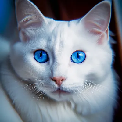 белая кошка с голубыми глазами возле розовых цветов, картинки красивых  кошек, кошка, домашний питомец фон картинки и Фото для бесплатной загрузки