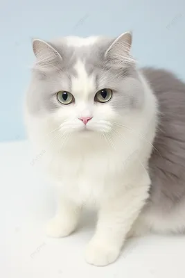 Красивый симпатичный кот с голубыми …» — создано в Шедевруме