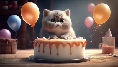 Торт на день рождения Черный кот 2 кг на заказ в Москве - Торты и пирожные  на заказ