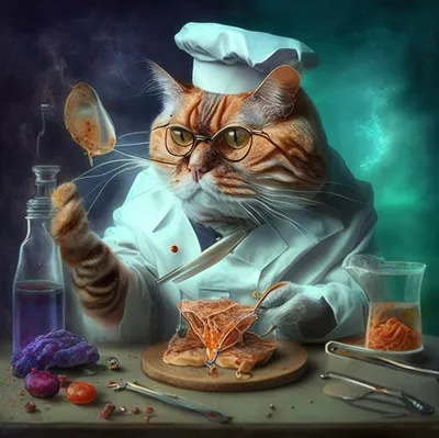Иллюстрация Кот ученый в стиле персонажи | Illustrators.ru