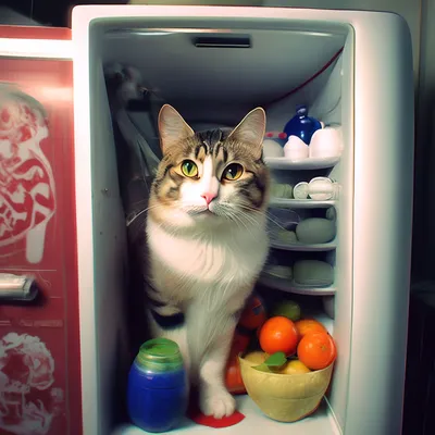 Кот в холодильнике» — создано в Шедевруме