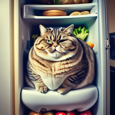 Я только загляну»: кот решил ограбить холодильник прямо на глазах у хозяев