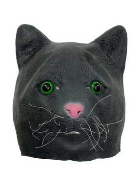 Новинка, костюм для косплея на Хэллоуин, раньше, латексная маска для ужасов  в виде кошки, маска на голову, Недовольный кот | AliExpress