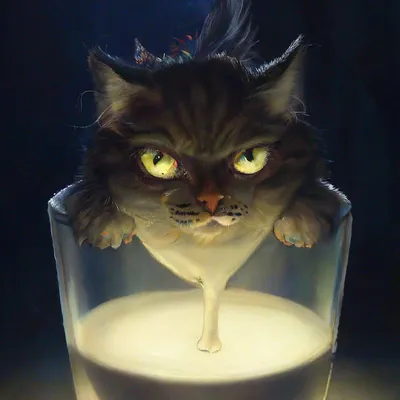 Кот в молоке» — создано в Шедевруме