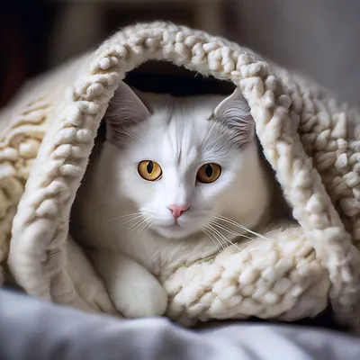 Уютный кот в одеяле стоковое изображение. изображение насчитывающей  любимчик - 138653979