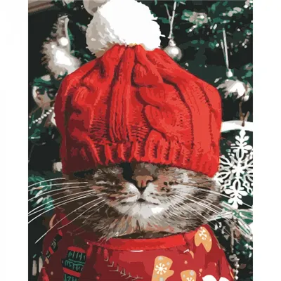 Кот. В шапке и шарфе. Зима. | Рисунки животных, Рисунки, Милые рисунки
