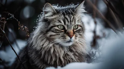 Зимние коты: котики резвятся в снегу 🌨❄ Сколько градусов мороза может  выдержать кот? | Жена Звездочета | Дзен