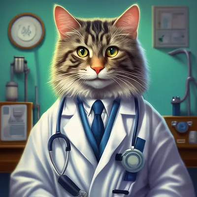 Кот врач» — создано в Шедевруме
