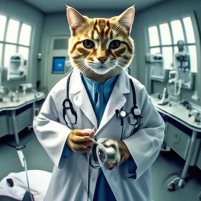 Котик врач арт - 57 фото