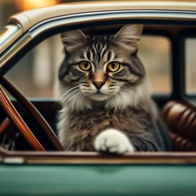 В Киеве заметили кота за рулем автомобиля – фото
