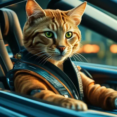 Кот-таксист | Кот, Милые котики, Котята