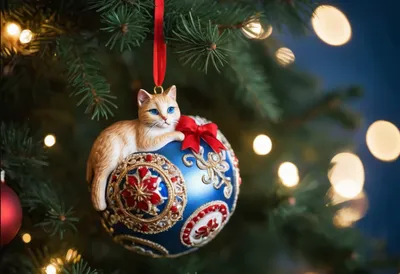 Милейшие котята, новогодняя елка …» — создано в Шедевруме