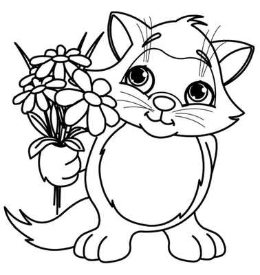 Кот с чистым цветным фоном и роза в вазе И картинка для бесплатной загрузки  - Pngtree