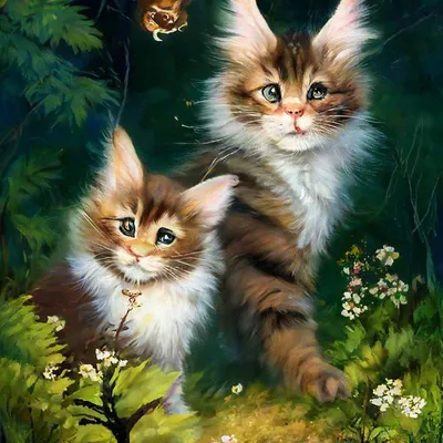 Огненный кот и водная кошка, любовь…» — создано в Шедевруме