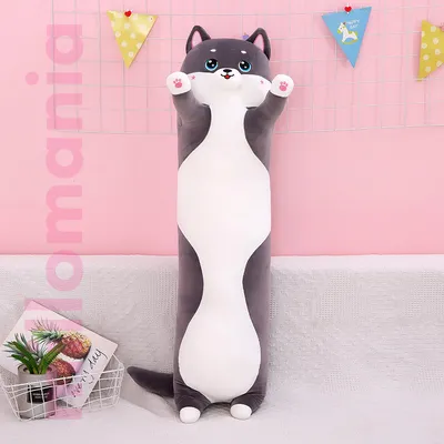 Подушка-игрушка Котик-плюшка 21х15 см серый купить недорого в  интернет-магазине товаров для декора Бауцентр