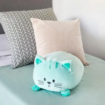 Мягкая игрушка кот подушка серый 45 см Там-Там - купить с доставкой по  выгодным ценам в интернет-магазине OZON (1124429279)