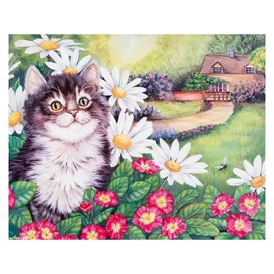 Котик с цветочками - картинки и фото koshka.top