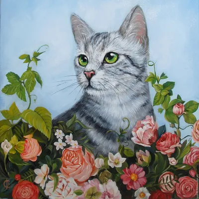 Картинки котенок с цветами (68 фото) » Картинки и статусы про окружающий  мир вокруг