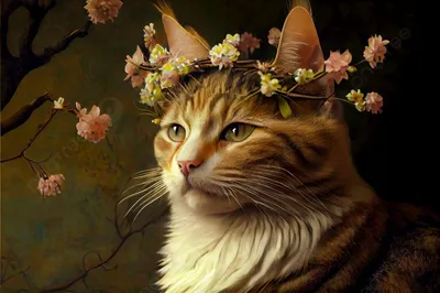Счастливый красивый кот по цене в саду среди цветов. Веселый кошка между  цветами весной Стоковое Изображение - изображение насчитывающей  отечественно, сторона: 195443283