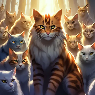 Коты в лесу создали новое племя - Котов-Воителей!» — создано в Шедевруме