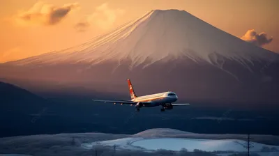 воздушный самолет пролетел над горой Фудзи, красивые пейзажи самолета, Hd  фотография фото, облако фон картинки и Фото для бесплатной загрузки