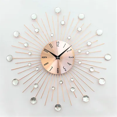 Настенные часы (50 см) бесшумные большие со стразами камнями красивые  \"Солнце3\" [Металл] Najlepsi Cas (Чехия) (ID#1282935177), цена: 1695 ₴,  купить на Prom.ua