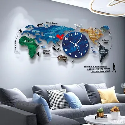 Цифровые настенные часы, настенные часы с картой мира, украшение для  гостиной и офиса - купить по низкой цене в интернет-магазине OZON  (1313768550)