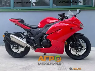 Картинка: Красный мотоцикл в Full HD разрешении