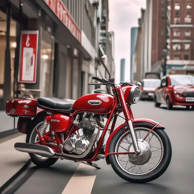 GIF: Красный мотоцикл в GIF формате