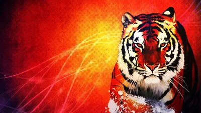 Реалистичный полосатый красный тигр …» — создано в Шедевруме