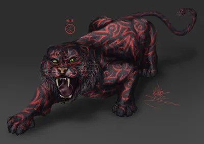 Красный Тигр — стоковая векторная графика и другие изображения на тему Тигр  - Тигр, Хвост, Агрессия - iStock
