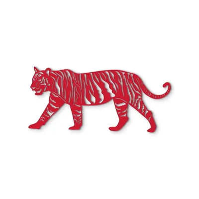 Тигр с красно-черным фоном | Премиум Фото