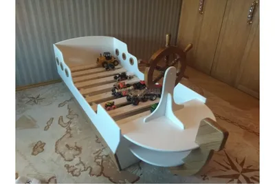 Кровать-корабль \"Океания\" с горкой, модульная лестница